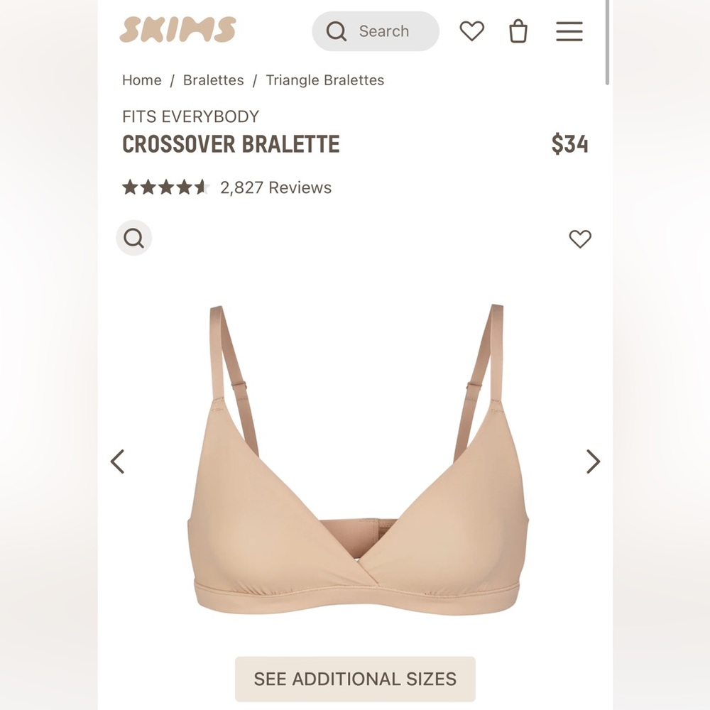 SKIMS FITS EVERYBODY CROSSOVER BRALETTE